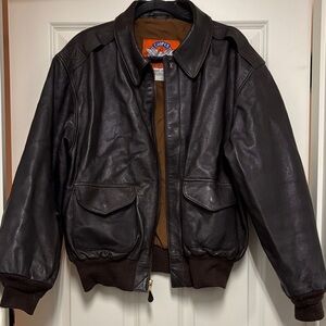 VINTAGE Cooper A-2 Dark Brown Geniune Goat skin Leather Field Bomber Jacket